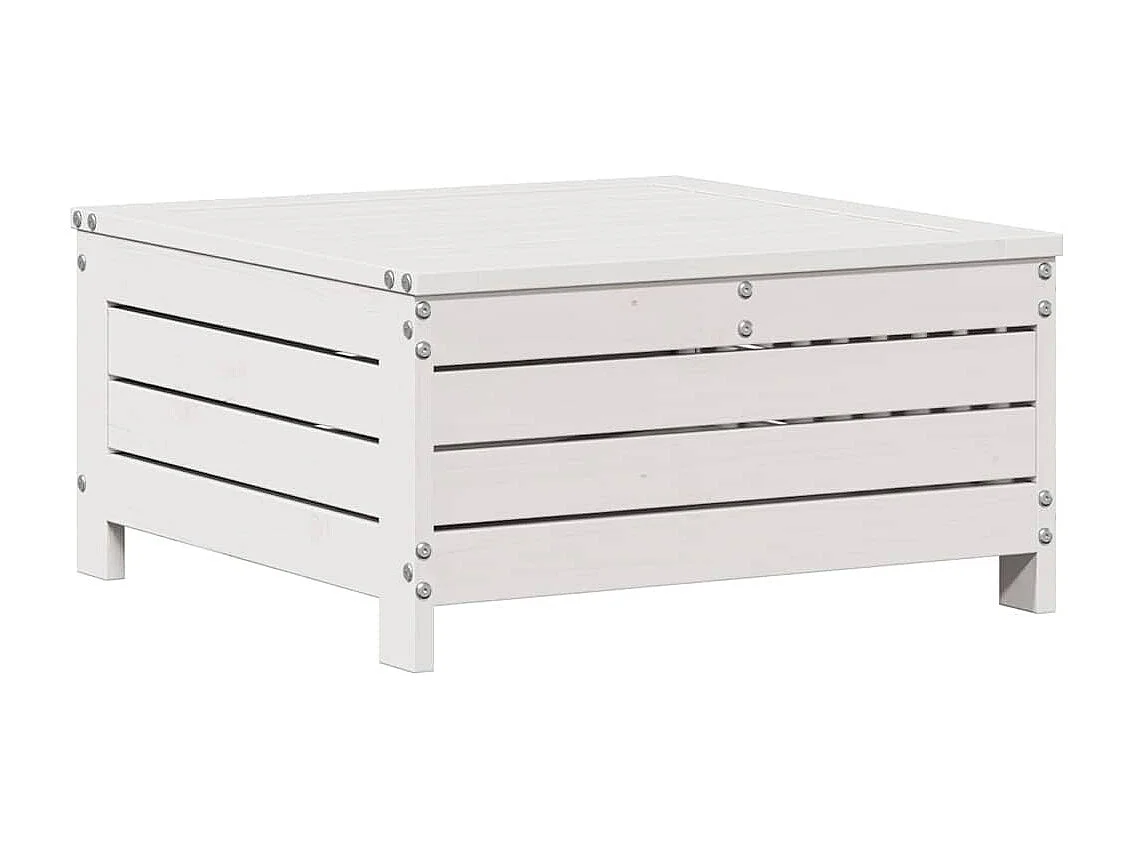 Salon de jardin 4 pcs avec coussins blanc bois de pin massif