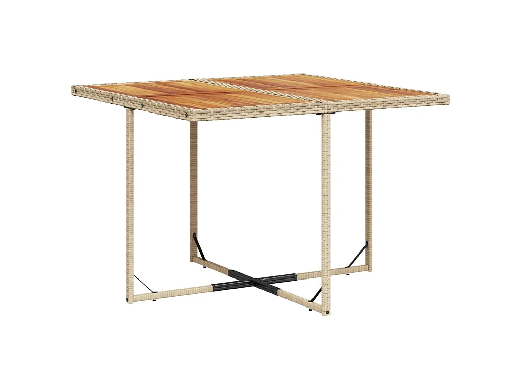 Ensemble à manger de jardin avec coussins 5pcs Beige poly rotin