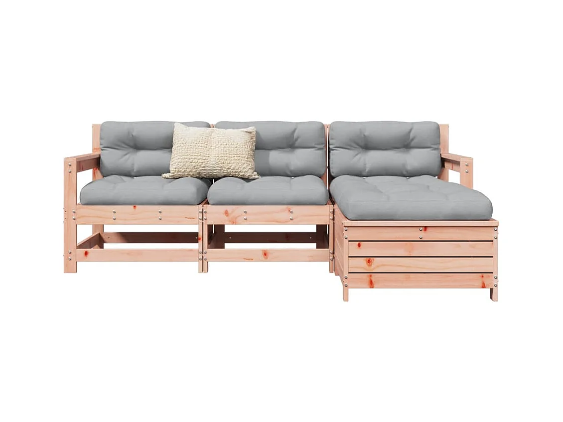 Set Divani da Giardino 4 pz in Legno Massello Abete Douglas