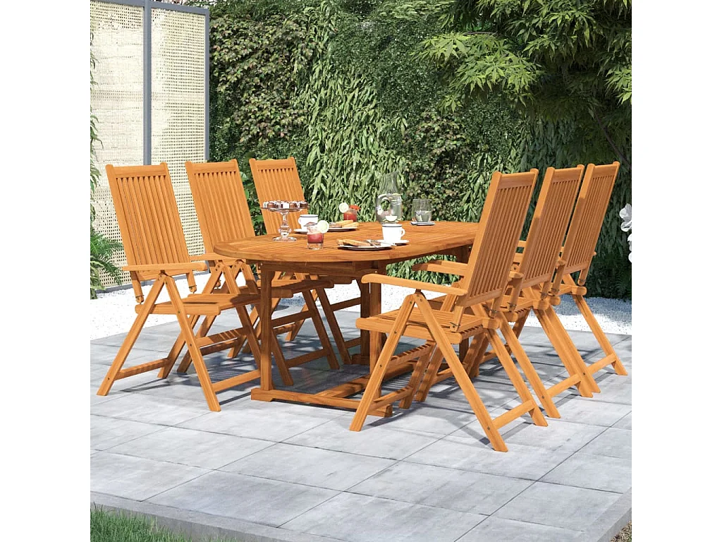 Ensemble à manger de jardin 7 pcs Bois d'acacia massif