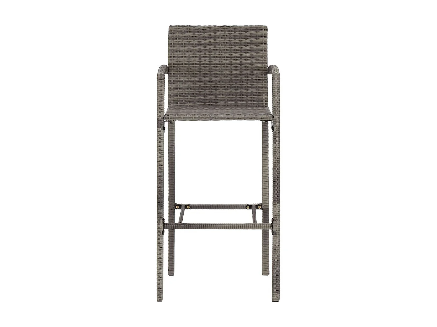 5-tlg. Gartenbar-Set Grau Massivholz Akazie und Poly Rattan