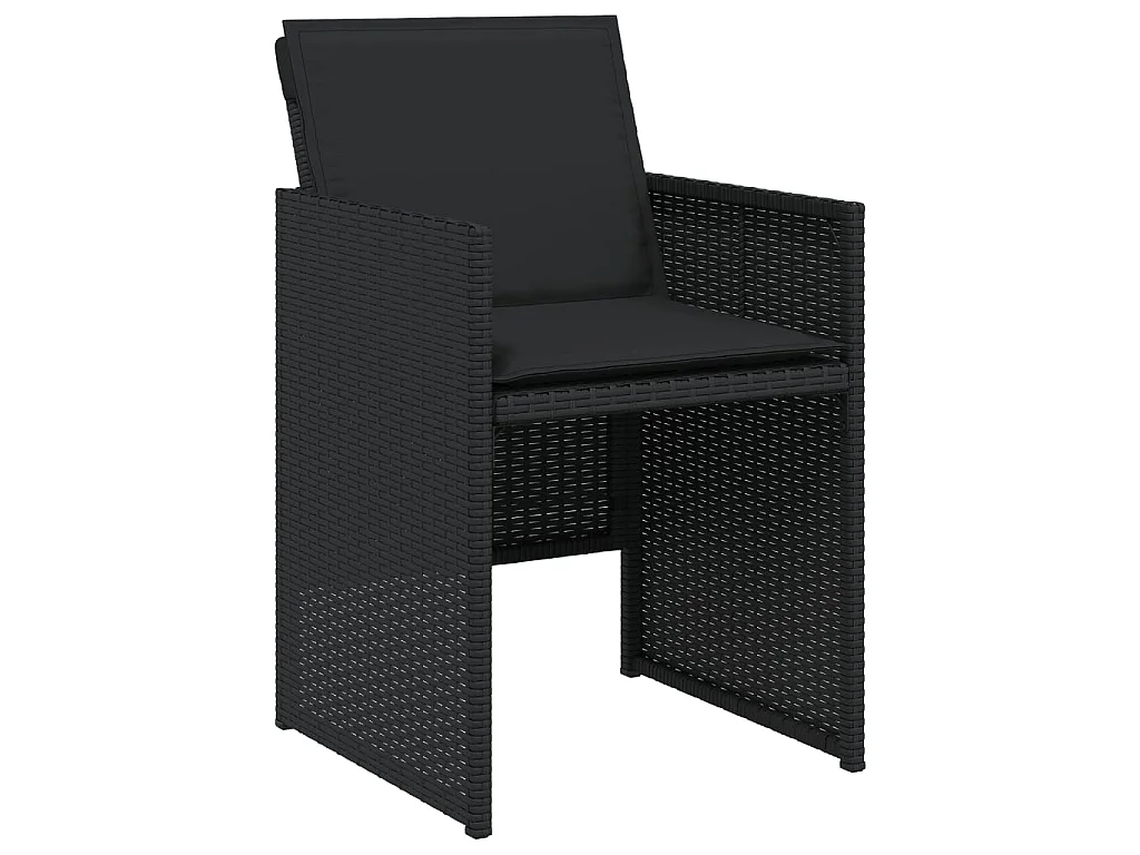 9-delige Tuinset poly rattan zwart