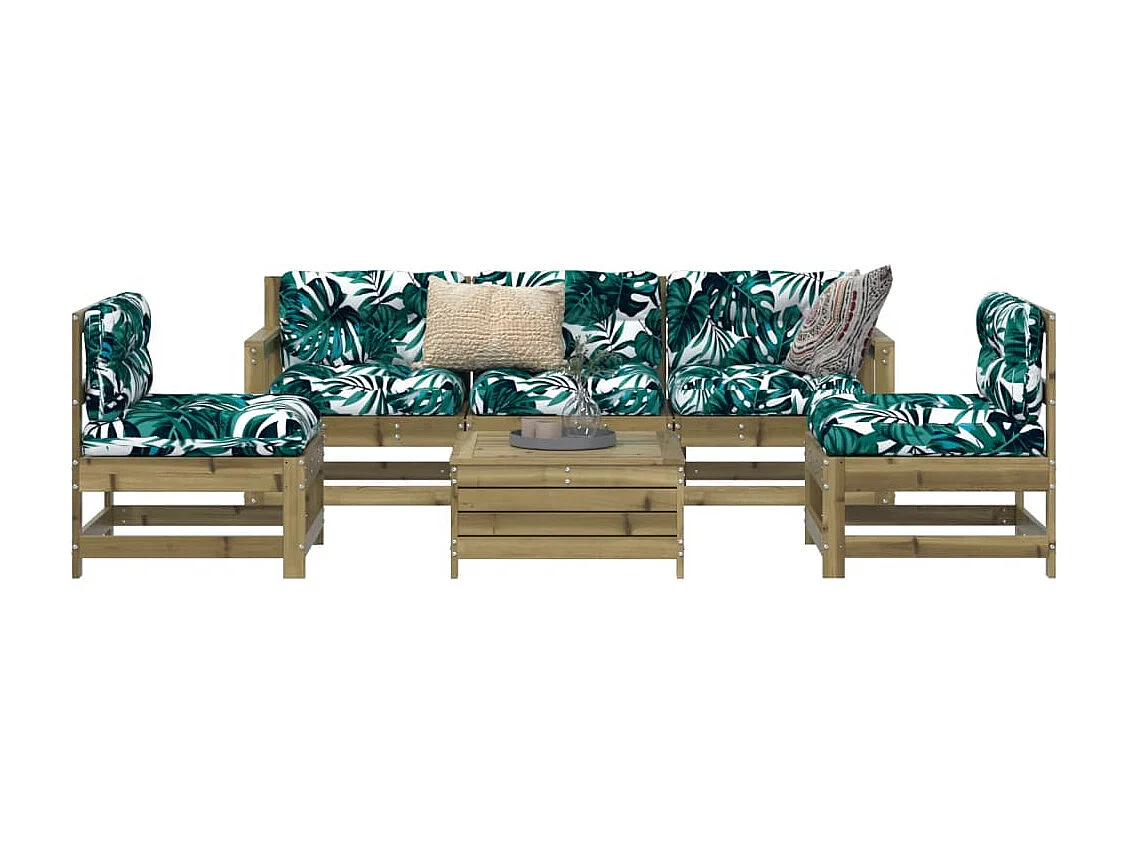 6-tlg. Garten-Sofagarnitur Kiefernholz Imprägniert