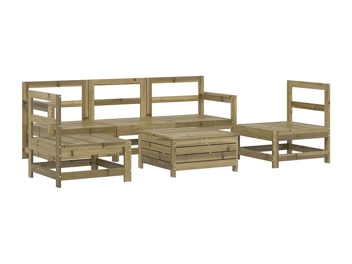 6-tlg. Garten-Sofagarnitur Kiefernholz Imprägniert