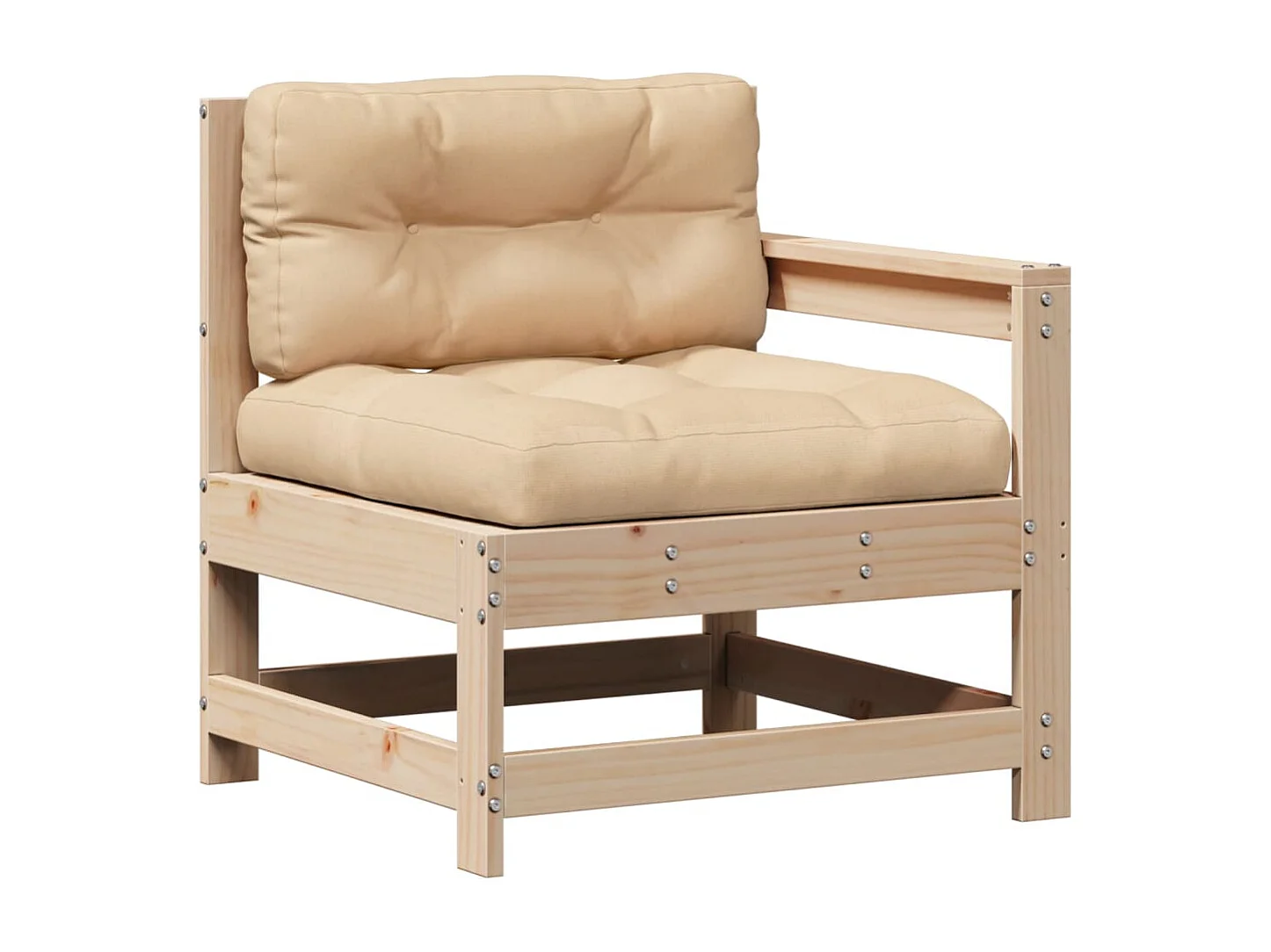 6-delige Loungeset met kussens massief grenenhout