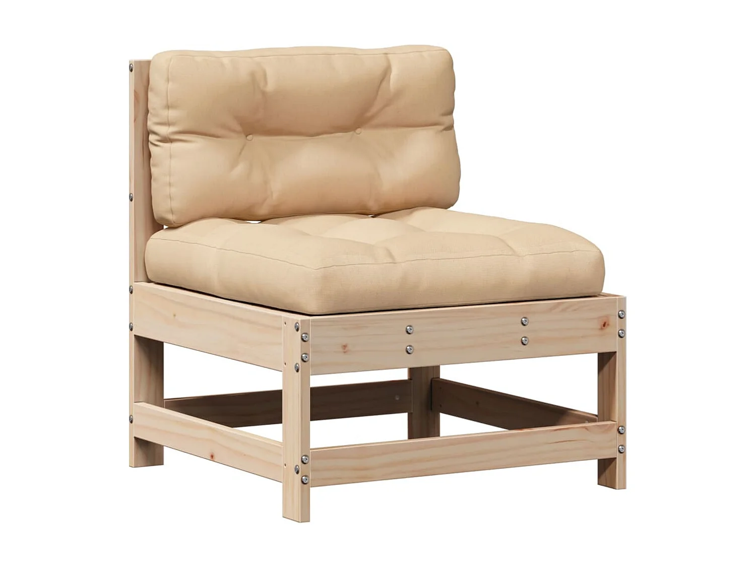 6-delige Loungeset met kussens massief grenenhout