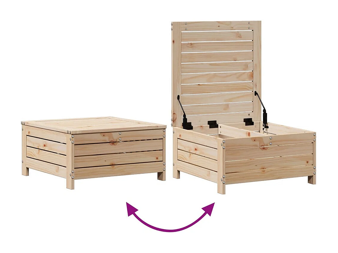 6-delige Loungeset met kussens massief grenenhout