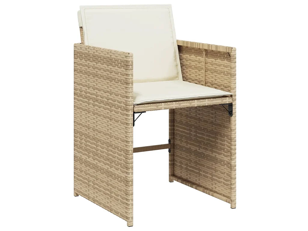 5-delige Tuinset met kussens poly rattan beige