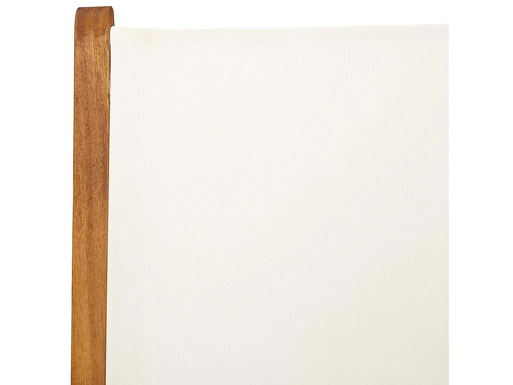 Ensemble à manger de jardin 7 pcs blanc crème tissu bois massif