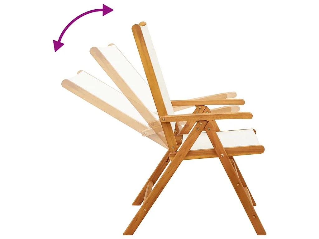 Ensemble à manger de jardin 7 pcs blanc crème tissu bois massif