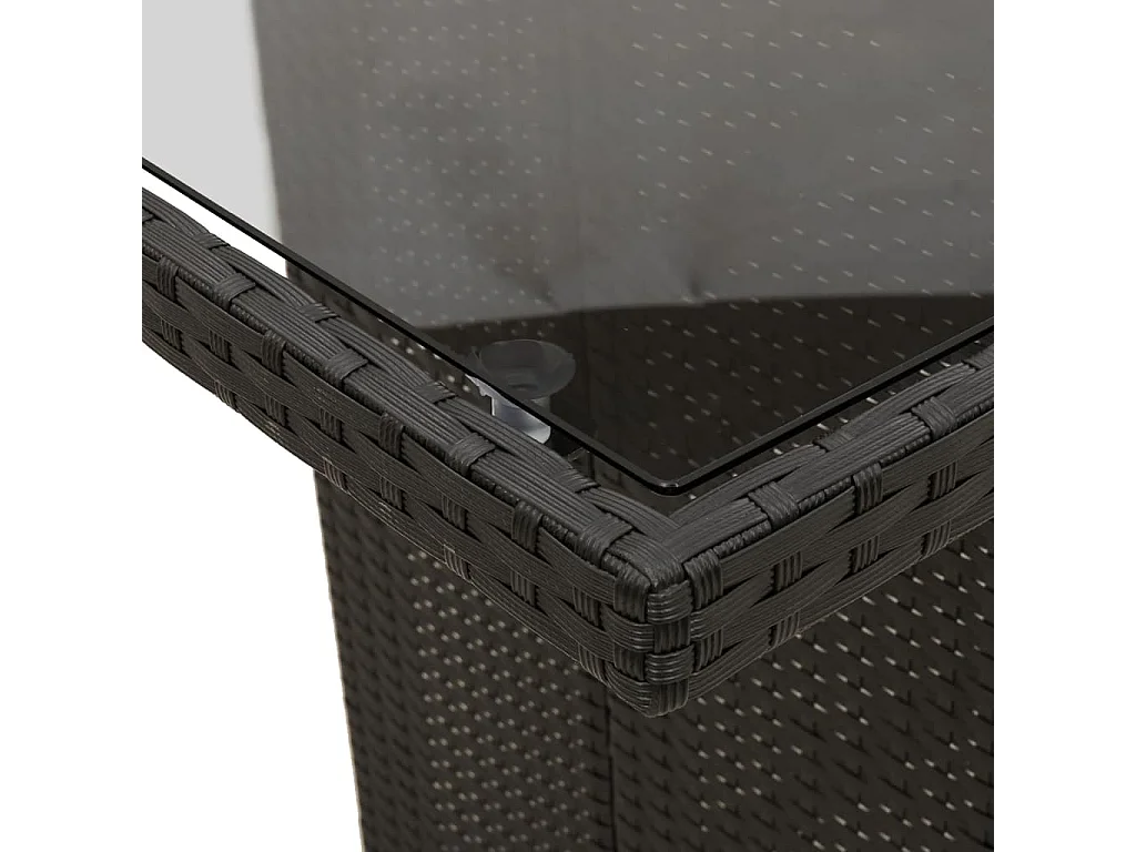 11-tlg. Garten-Essgruppe mit Kissen Schwarz Poly Rattan