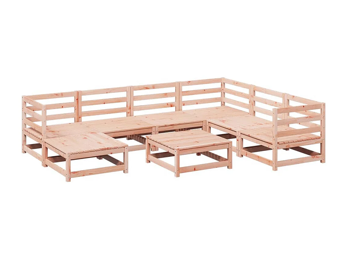 Set Divani da Giardino 8 pz in Legno Massello Abete Douglas