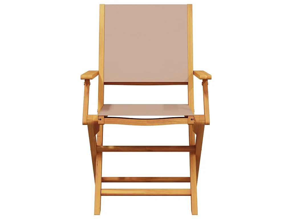 5-delige Tuinset massief hout en stof taupe
