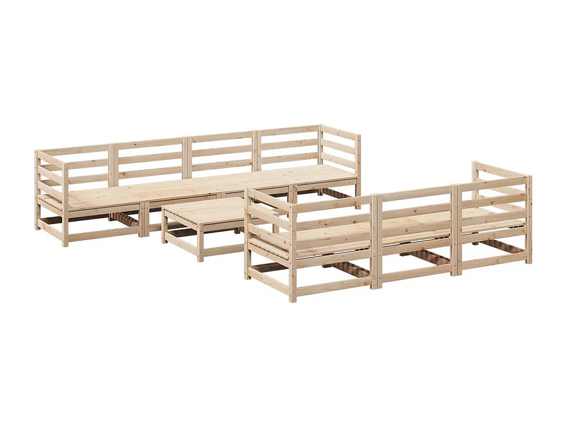 8-delige Loungeset massief grenenhout