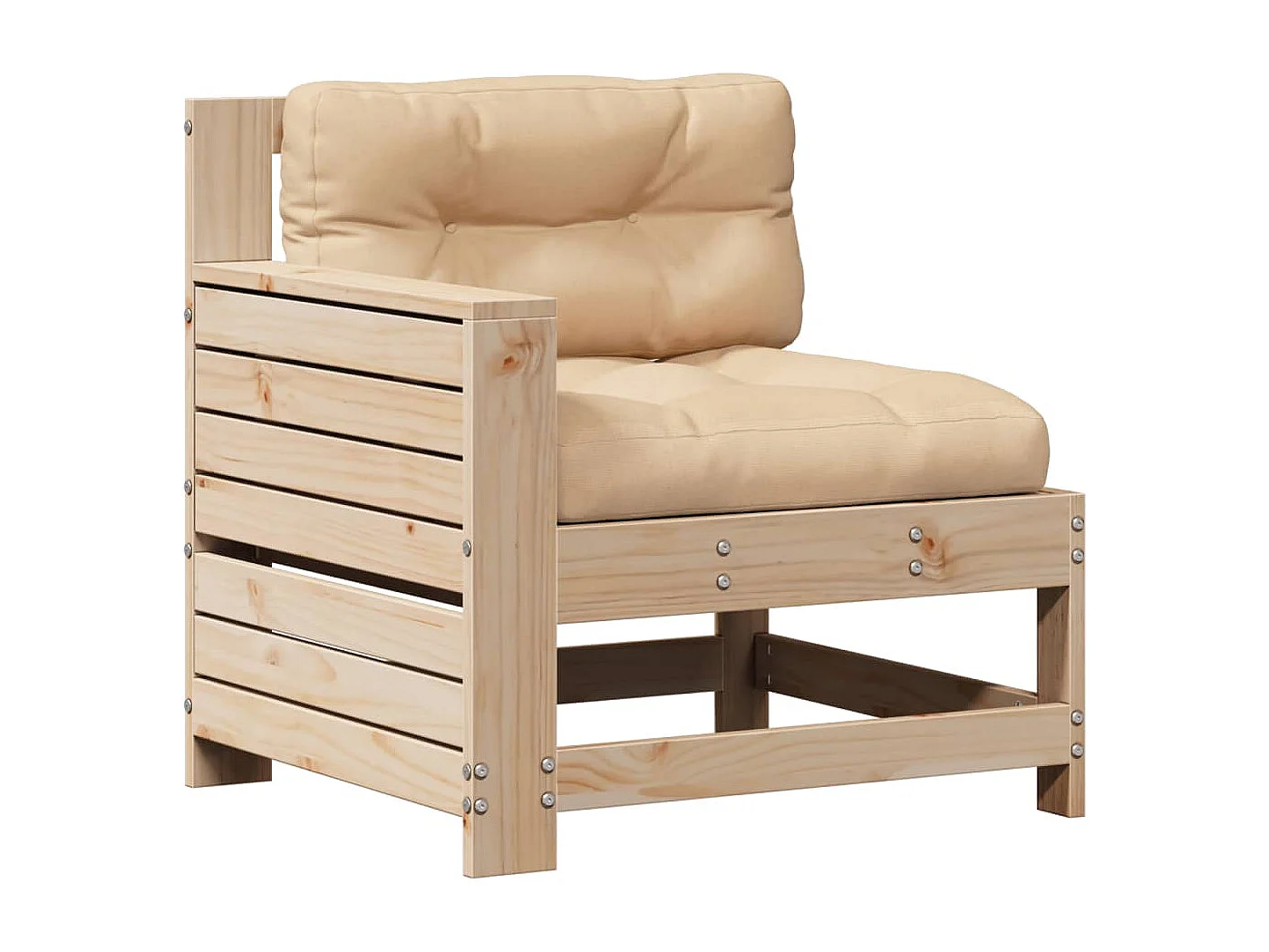 Salon de jardin 7 pcs avec coussins Bois de pin massif