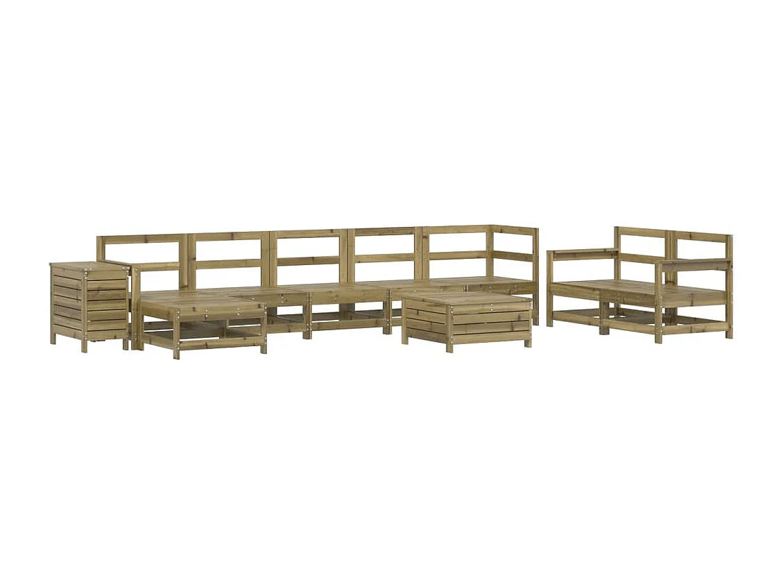 10-delige Loungeset geïmpregneerd grenenhout