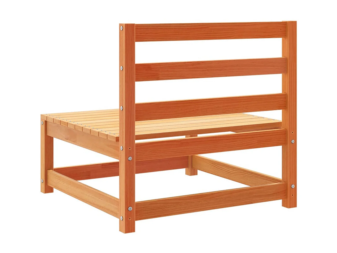 Salon de jardin 7 pcs cire marron bois de pin massif