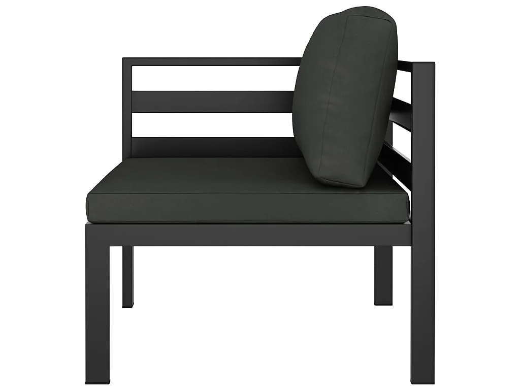 Salon de jardin 10 pcs avec coussins Aluminium Anthracite