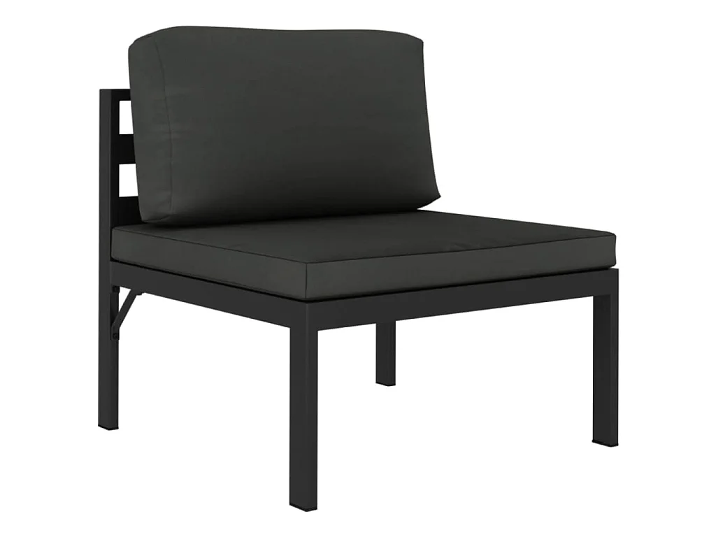 Salon de jardin 10 pcs avec coussins Aluminium Anthracite