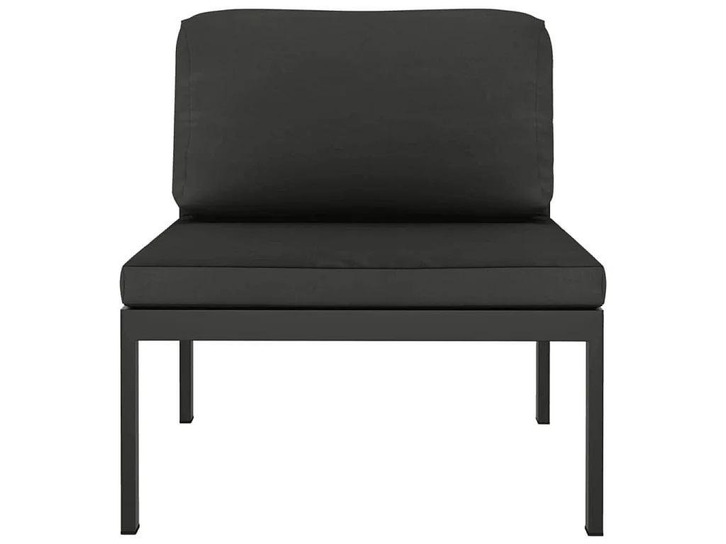 Salon de jardin 10 pcs avec coussins Aluminium Anthracite