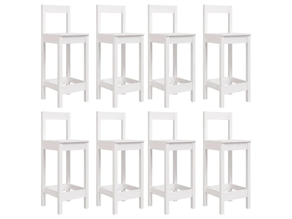 Set Bar da Giardino 9 pz Bianco in Legno Massello di Pino
