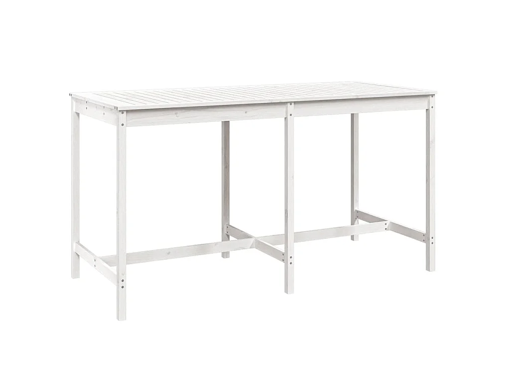 Set Bar da Giardino 9 pz Bianco in Legno Massello di Pino