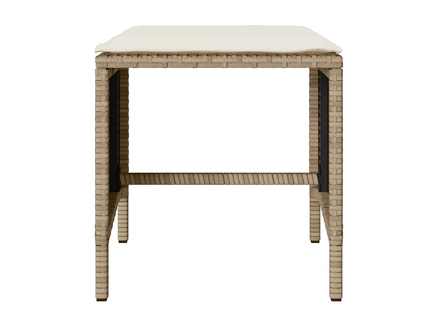 Salon de jardin avec coussins 4 pcs beige résine tressée