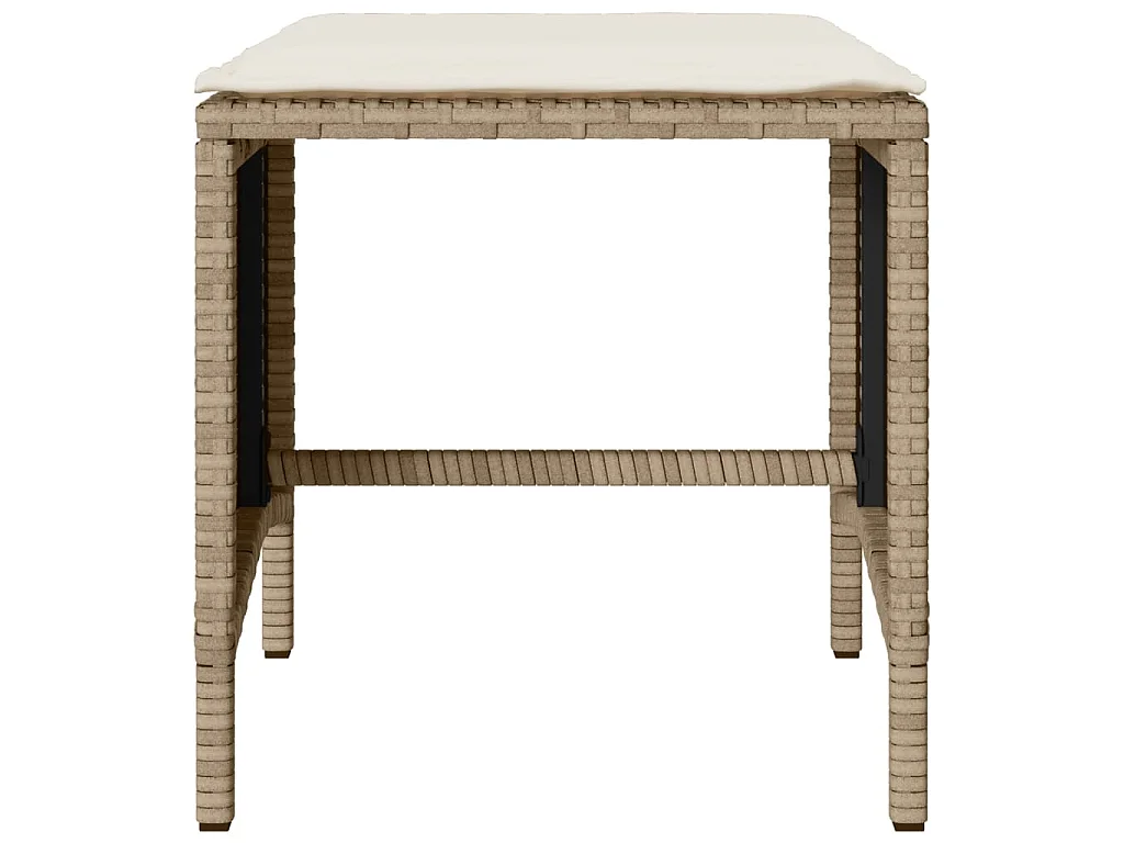 Set Divano da Giardino 4 pz con Cuscini Beige in Polyrattan
