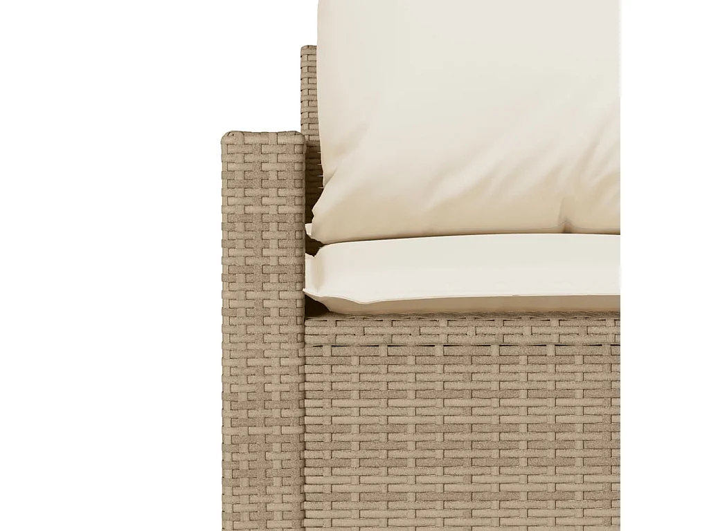 Set Divano da Giardino 4 pz con Cuscini Beige in Polyrattan