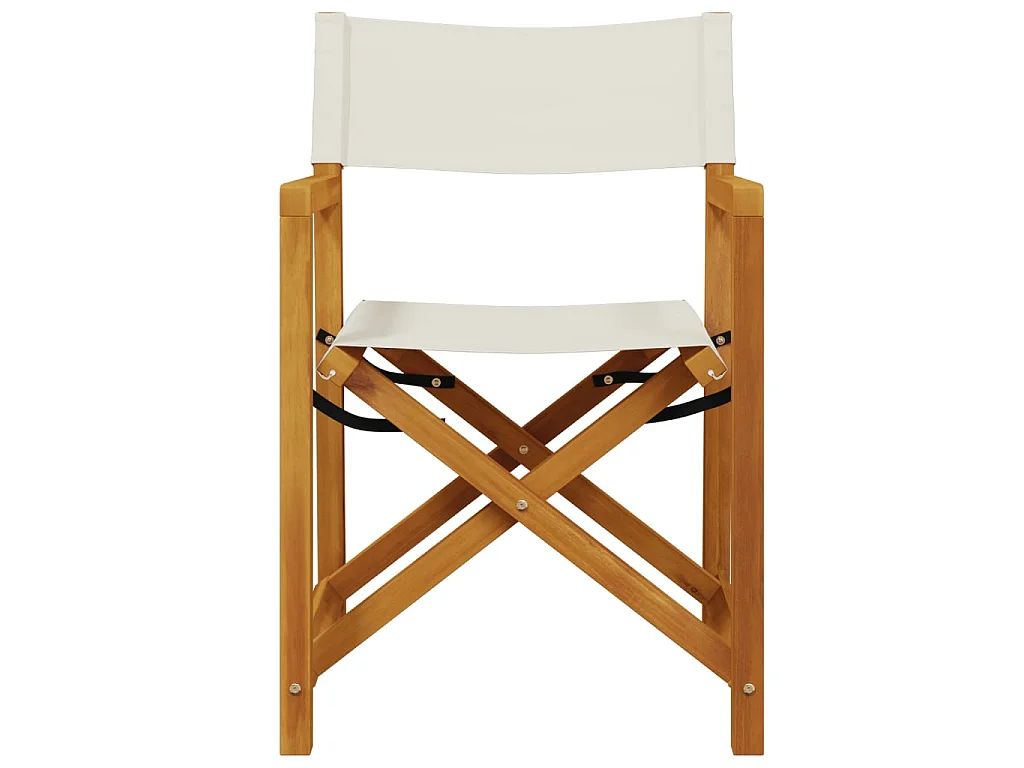 6-teiliges Klappstuhl-Set, cremeweißer Stoff