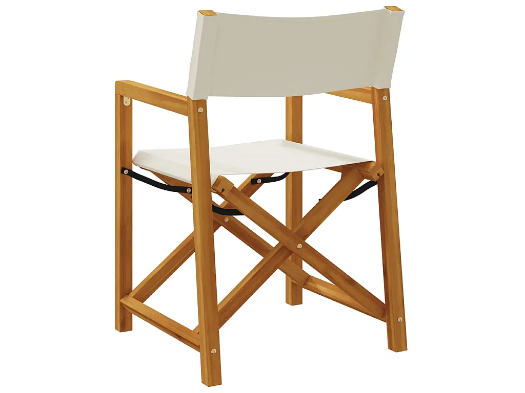 6-teiliges Klappstuhl-Set, cremeweißer Stoff