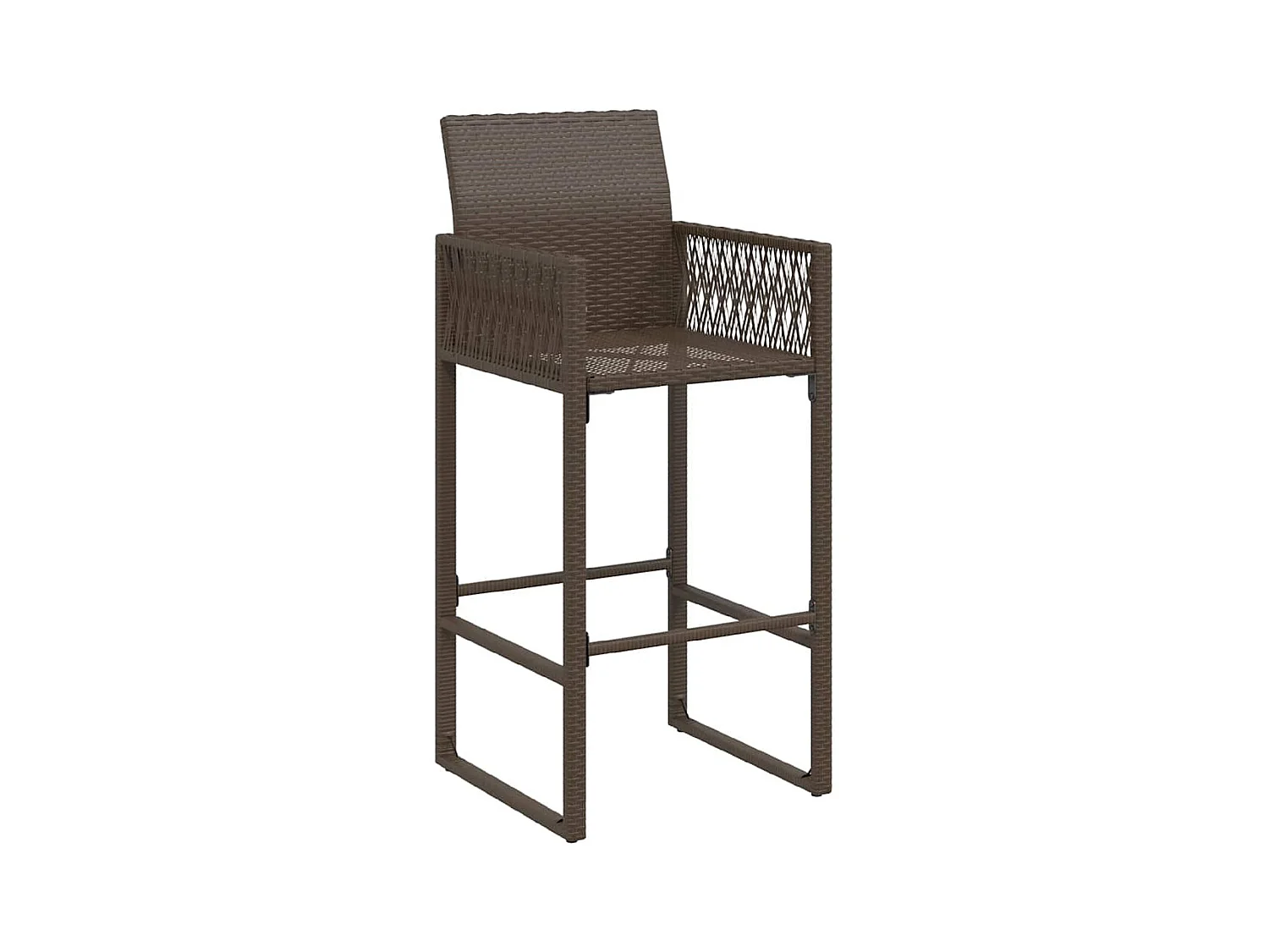 Sgabelli da Bar da Giardino 2 pz in Polyrattan Marrone