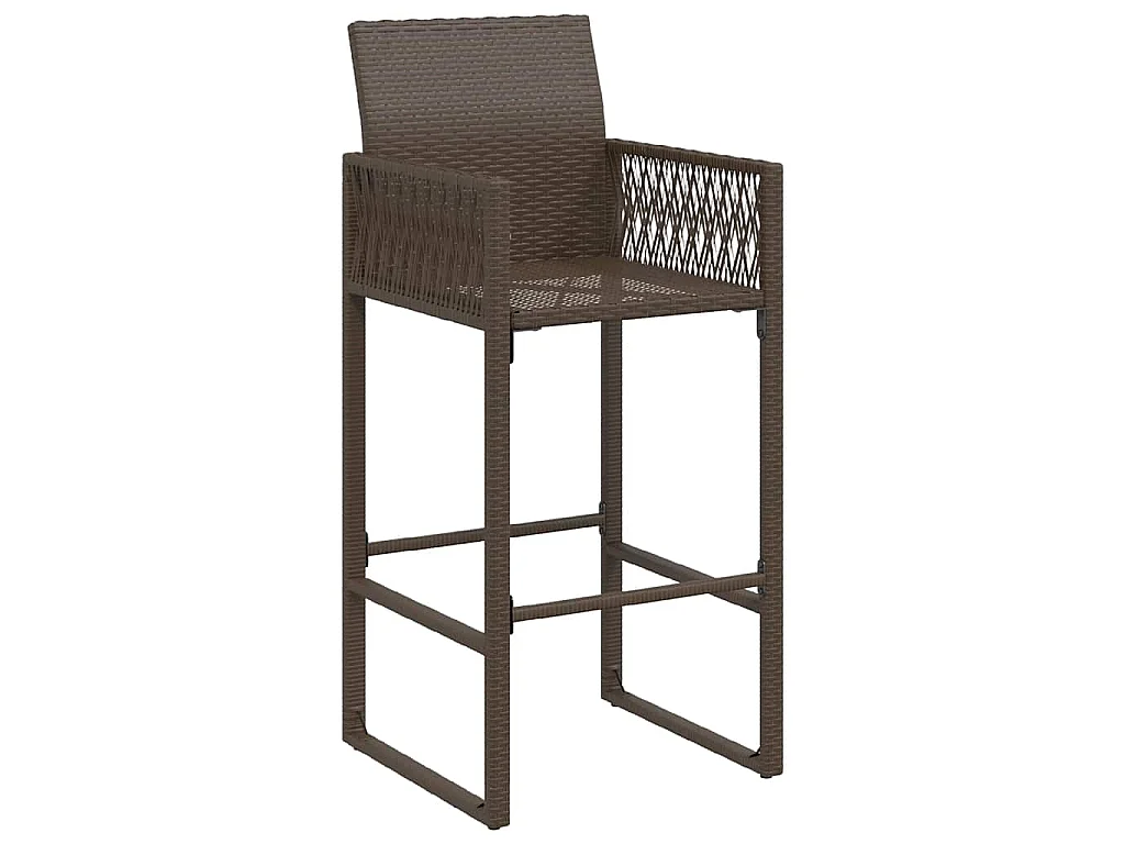 Bancos de bar para jardim 2 pcs vime PE castanho