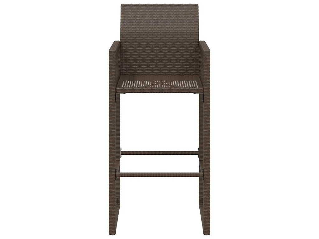 Bancos de bar para jardim 2 pcs vime PE castanho