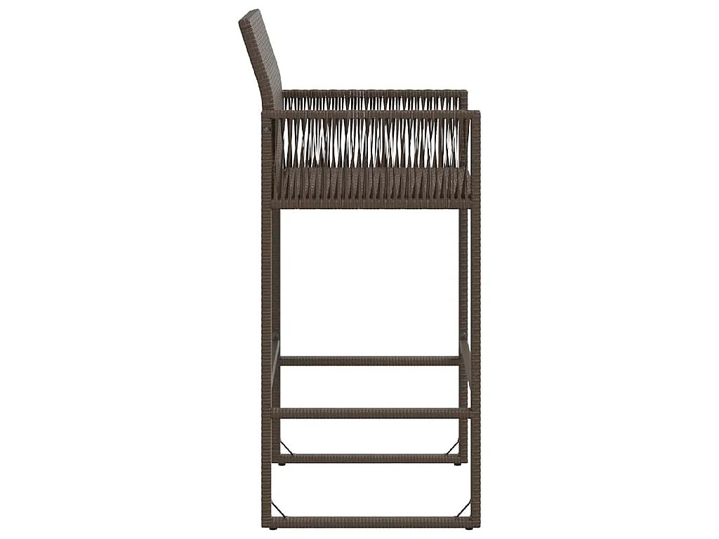 Bancos de bar para jardim 2 pcs vime PE castanho