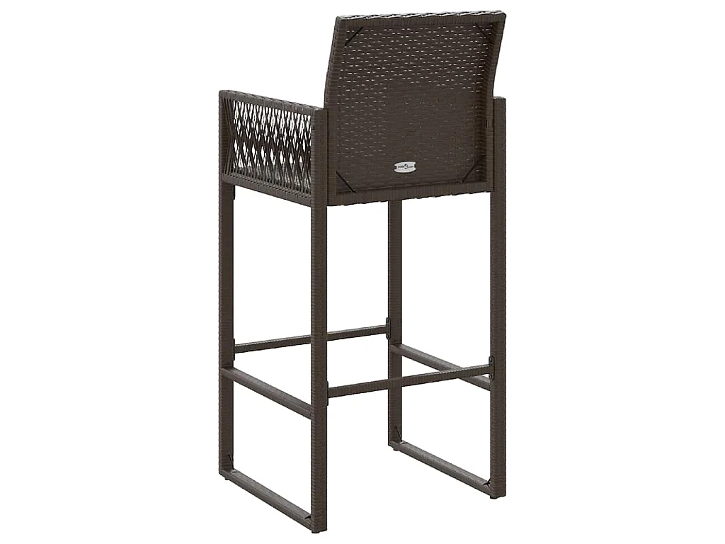 Bancos de bar para jardim 2 pcs vime PE castanho