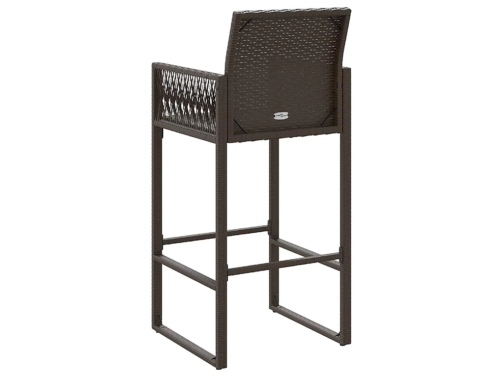 Garten-Barhocker 2 Stk. Braun Poly Rattan