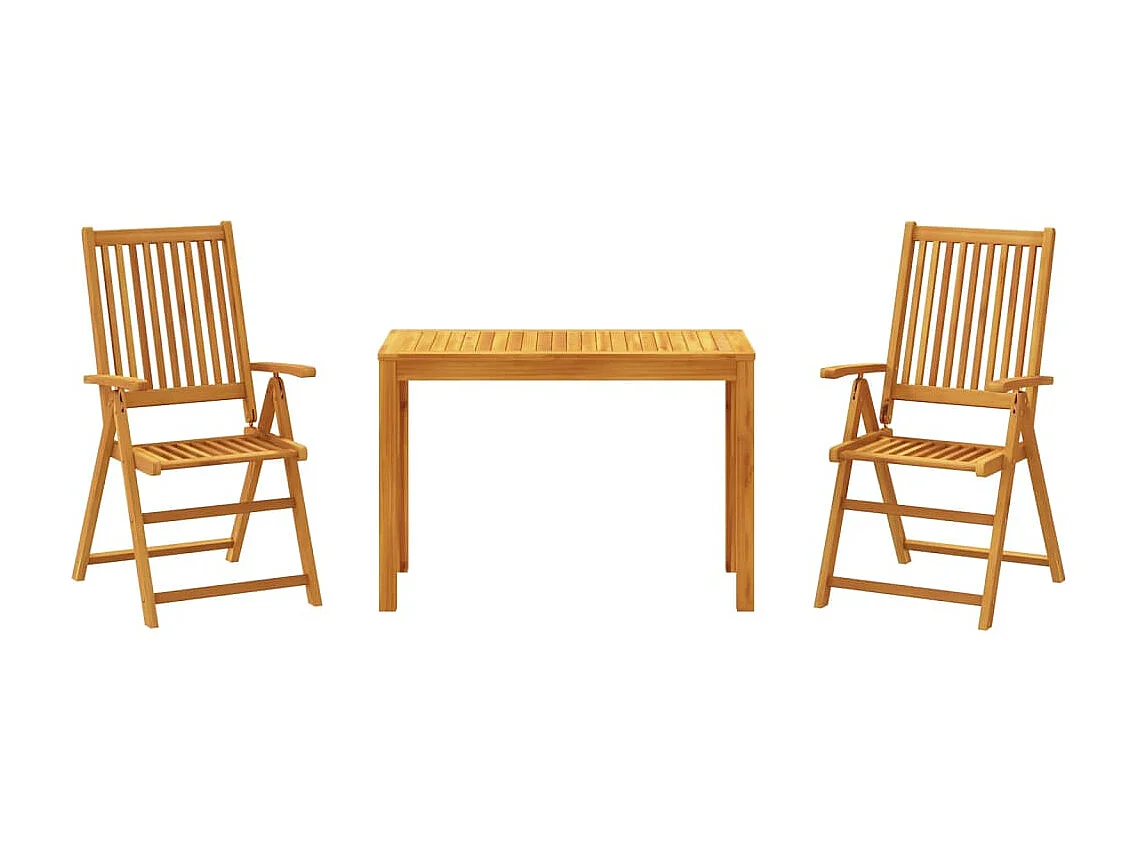 Ensemble à manger de jardin 3 pcs Bois d'acacia solide