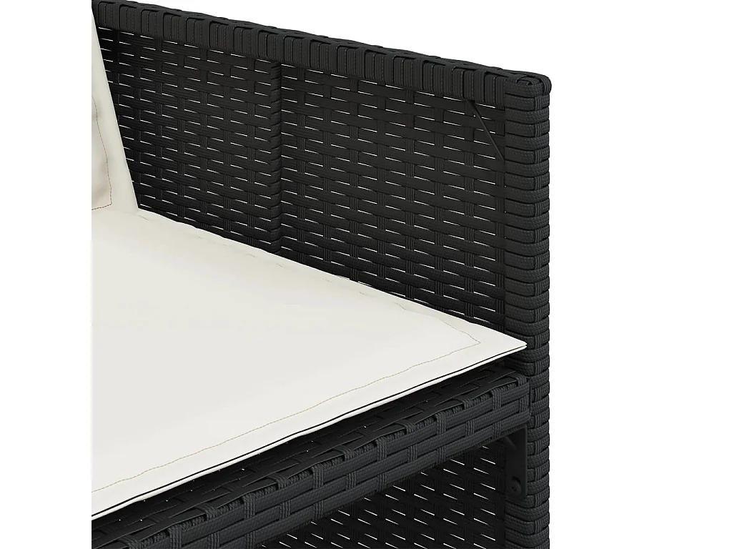 9-delige Tuinset poly rattan zwart