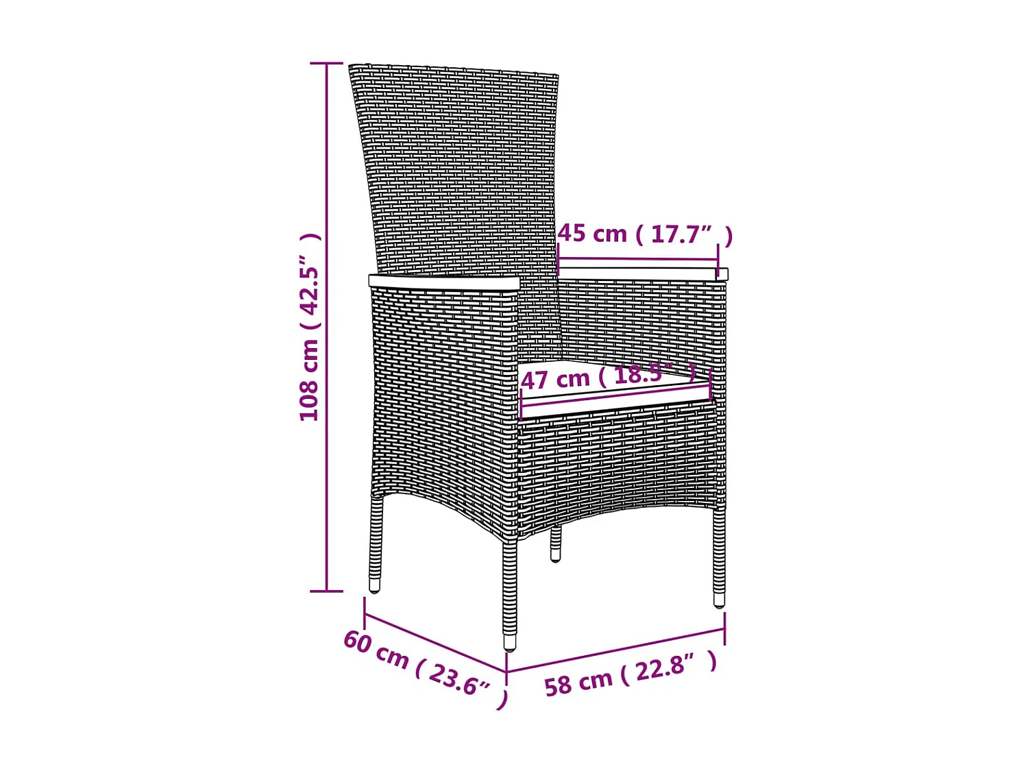 Set da Pranzo da Giardino 11pz con Cuscini in Polyrattan Grigio