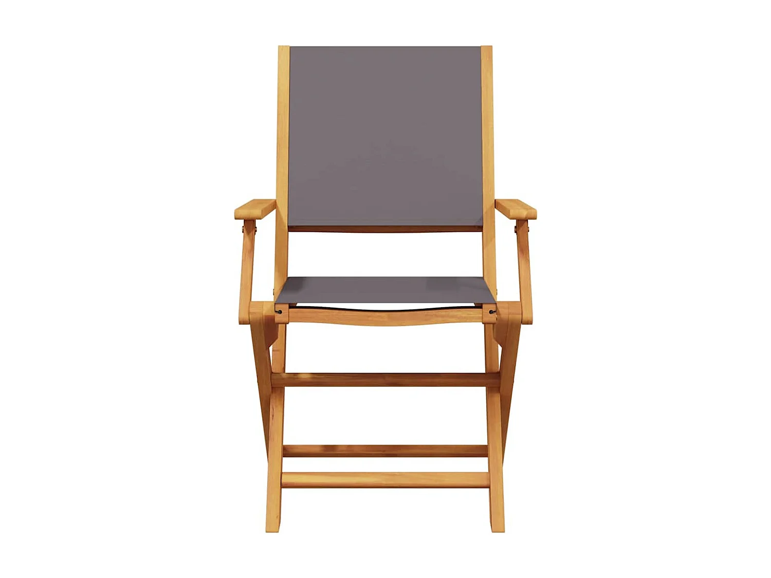 Chaises de jardin lot de 2 anthracite bois acacia massif tissu