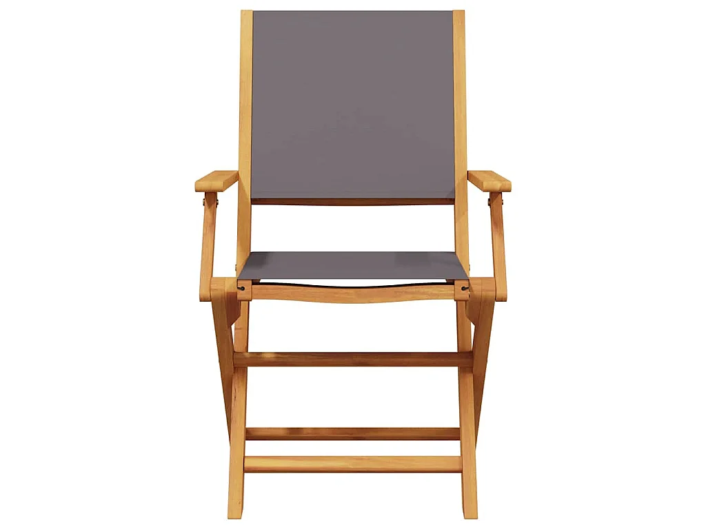 Chaises pliantes 2 pièces Anthracite Bois massif d'acacia et tissu