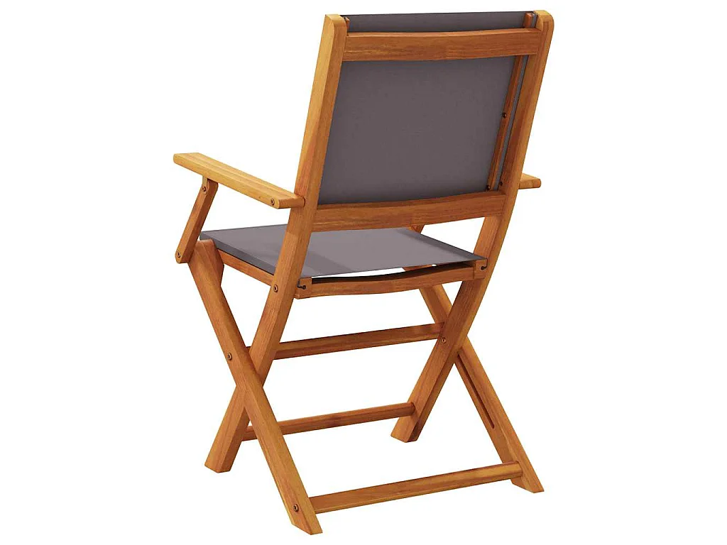 Chaises pliantes 2 pièces Anthracite Bois massif d'acacia et tissu