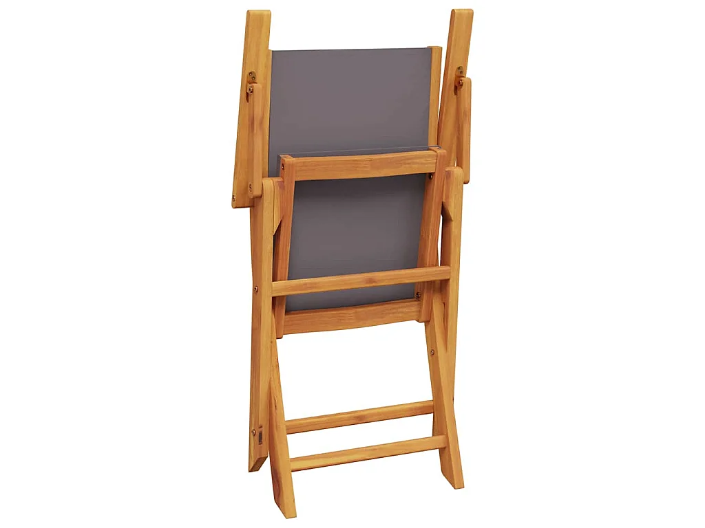 Chaises pliantes 2 pièces Anthracite Bois massif d'acacia et tissu