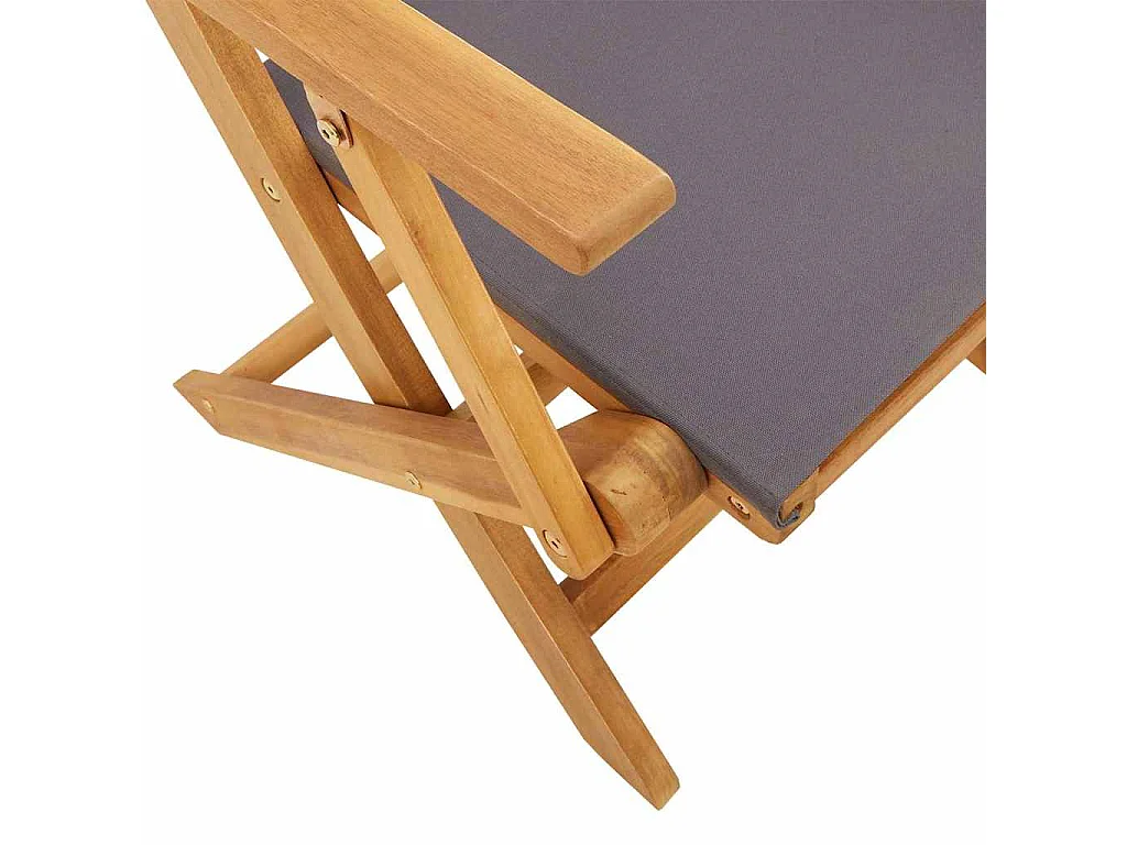 Chaises pliantes 2 pièces Anthracite Bois massif d'acacia et tissu