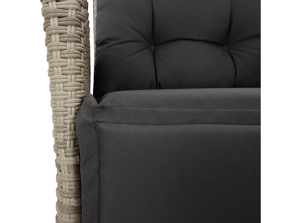 Tuinstoelen 2 st verstelbaar voetensteun poly rattan lichtgrijs