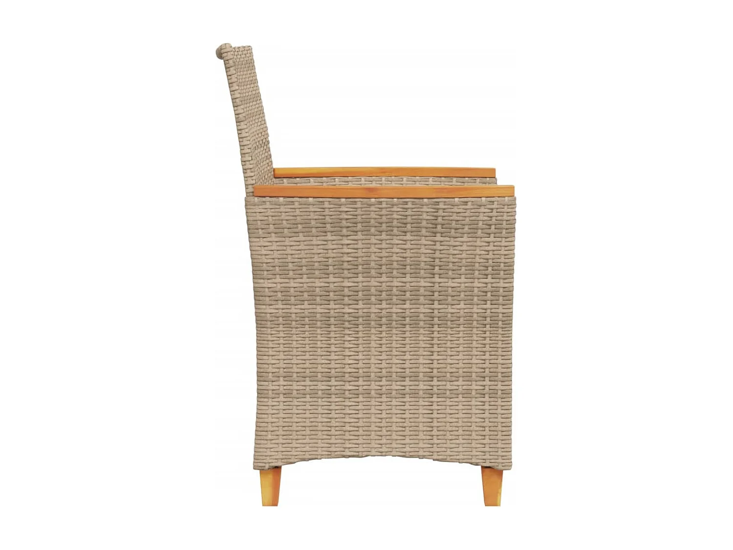 Tuinstoelen 2 st met kussens poly rattan en massief hout beige