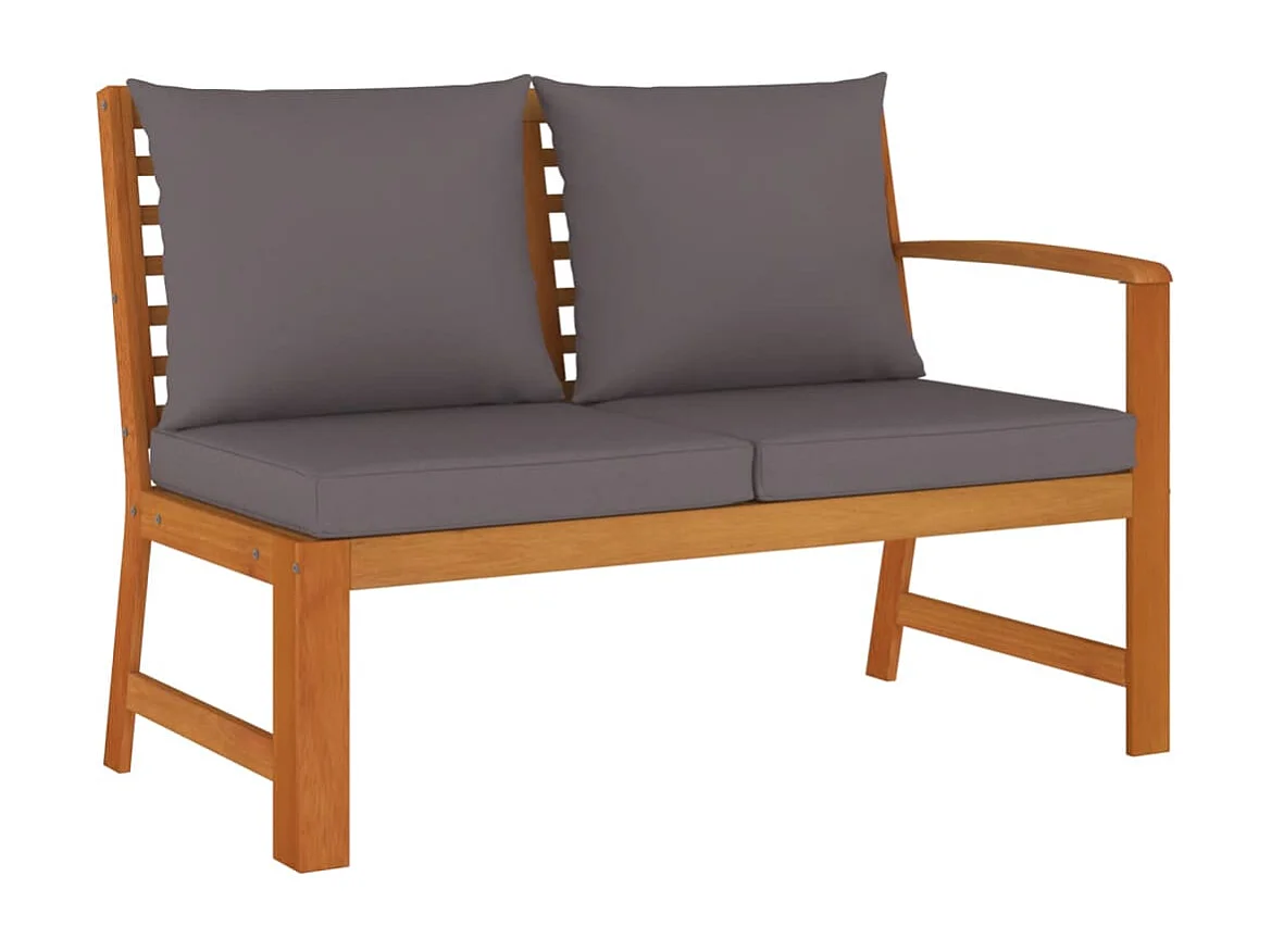 4 pcs conj. jantar jardim c/ almofadões madeira acácia maciça