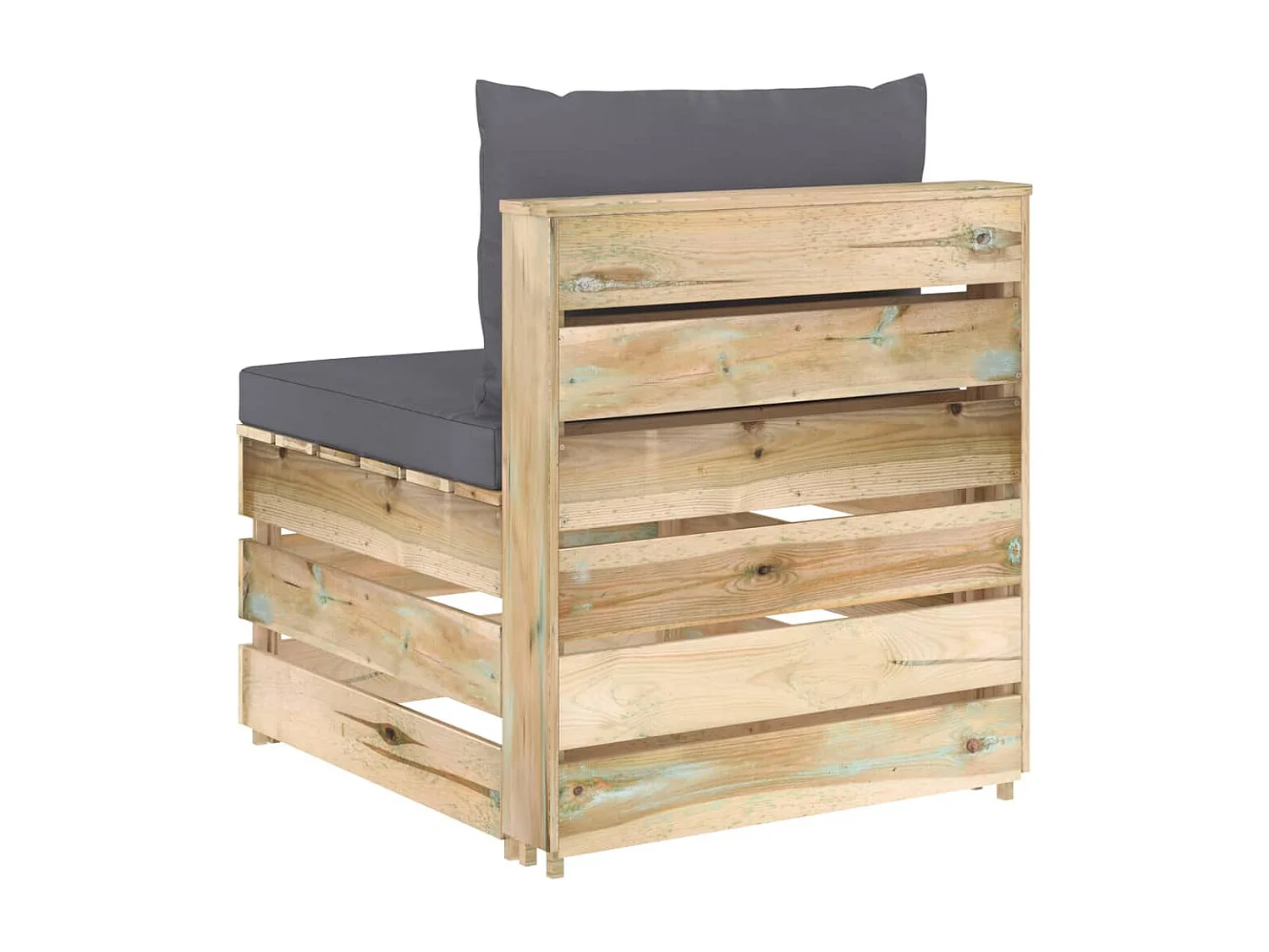 3-tlg. Garten-Lounge-Set mit Kissen Grün Imprägniertes Holz