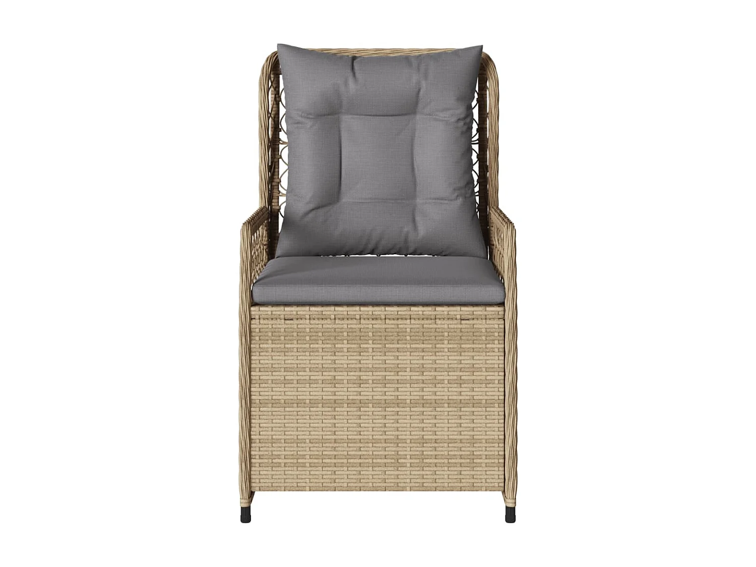 Tuinstoelen 2 st verstelbaar poly rattan beige